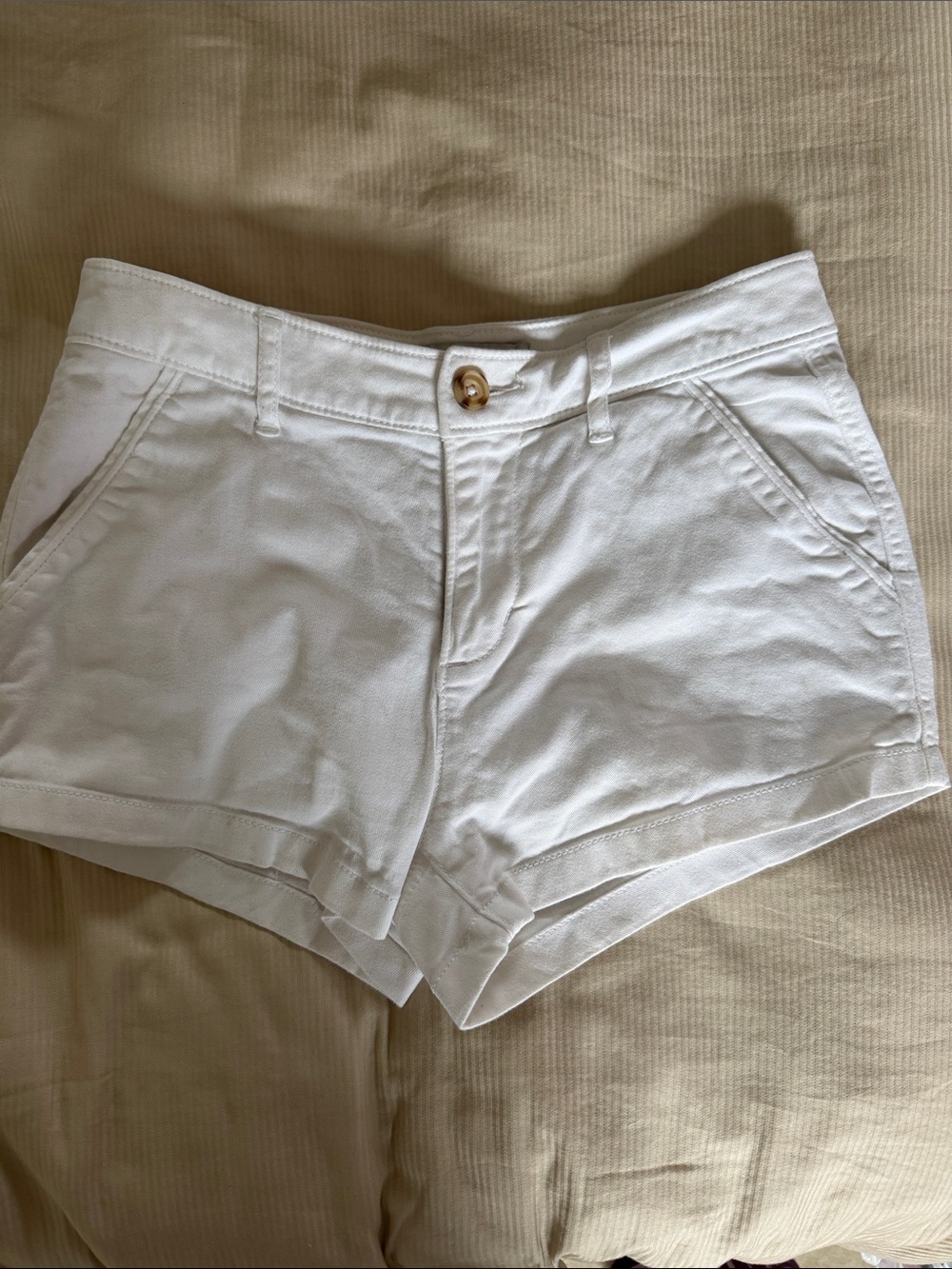White Women's Casual Cotton Shorts